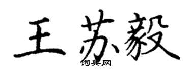 丁謙王蘇毅楷書個性簽名怎么寫