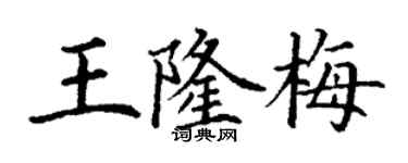 丁謙王隆梅楷書個性簽名怎么寫