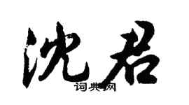 胡問遂沈君行書個性簽名怎么寫