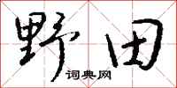 錢沛雲野田行書怎么寫