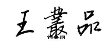 王正良王叢品行書個性簽名怎么寫