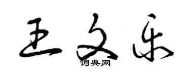 曾慶福王文樂草書個性簽名怎么寫