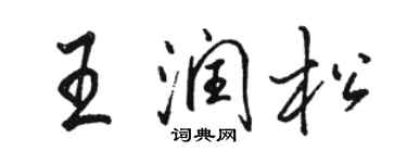 駱恆光王潤松行書個性簽名怎么寫