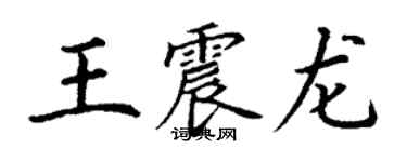 丁謙王震龍楷書個性簽名怎么寫