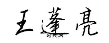 王正良王蓬亮行書個性簽名怎么寫