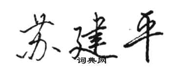 駱恆光蘇建平行書個性簽名怎么寫