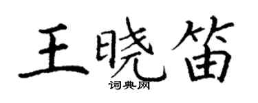 丁謙王曉笛楷書個性簽名怎么寫