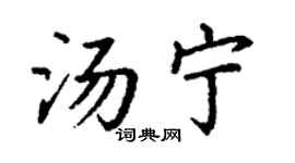 丁謙湯寧楷書個性簽名怎么寫