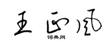 梁錦英王正風草書個性簽名怎么寫