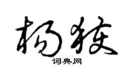 曾慶福楊獲草書個性簽名怎么寫