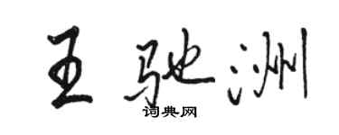 駱恆光王馳洲行書個性簽名怎么寫