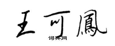 王正良王可鳳行書個性簽名怎么寫