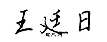 王正良王廷日行書個性簽名怎么寫