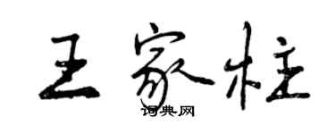 曾慶福王家柱行書個性簽名怎么寫