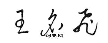 駱恆光王名飛草書個性簽名怎么寫