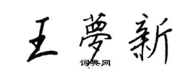 王正良王夢新行書個性簽名怎么寫