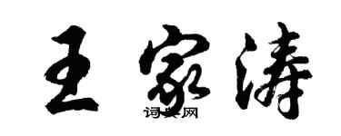 胡問遂王家濤行書個性簽名怎么寫