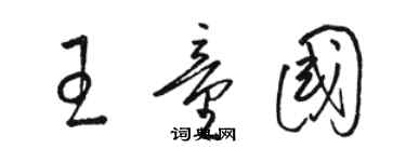 駱恆光王童國草書個性簽名怎么寫