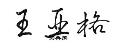 駱恆光王亞格行書個性簽名怎么寫