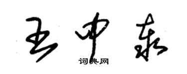 朱錫榮王中泰草書個性簽名怎么寫