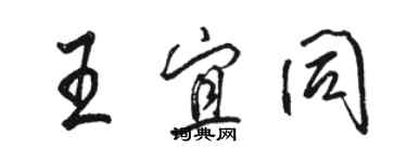 駱恆光王宜同行書個性簽名怎么寫