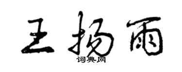 曾慶福王揚雨行書個性簽名怎么寫