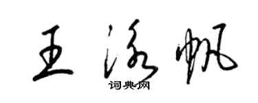 梁錦英王泳帆草書個性簽名怎么寫