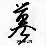 駱恆光寫的硬筆草書篡