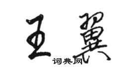 駱恆光王翼行書個性簽名怎么寫