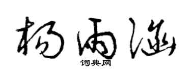 曾慶福楊雨涵草書個性簽名怎么寫