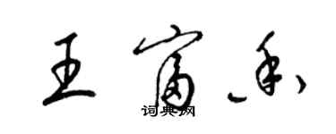 梁錦英王富香草書個性簽名怎么寫