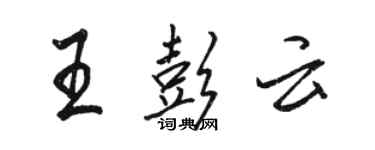 駱恆光王彭雲行書個性簽名怎么寫