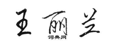 駱恆光王麗蘭行書個性簽名怎么寫