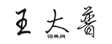 駱恆光王大普行書個性簽名怎么寫