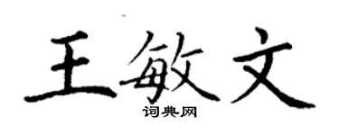 丁謙王敏文楷書個性簽名怎么寫