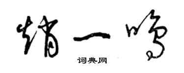 曾慶福趙一鳴草書個性簽名怎么寫