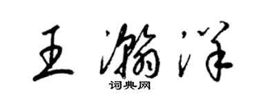 梁錦英王瀚洋草書個性簽名怎么寫