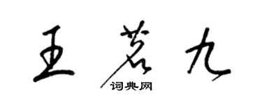 梁錦英王茗九草書個性簽名怎么寫