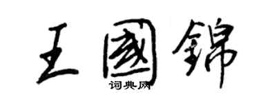 王正良王國錦行書個性簽名怎么寫