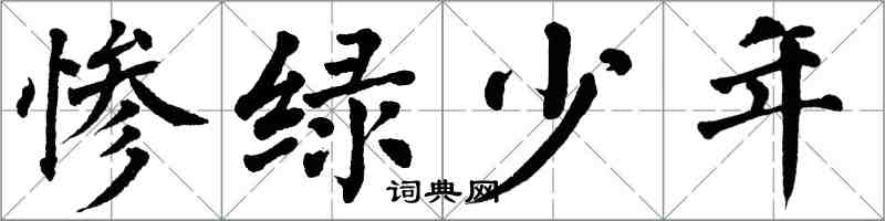 翁闓運慘綠少年楷書怎么寫