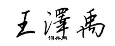 王正良王澤禹行書個性簽名怎么寫