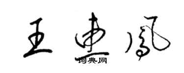 梁錦英王惠鳳草書個性簽名怎么寫