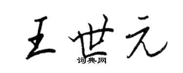 王正良王世元行書個性簽名怎么寫