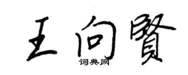 王正良王向賢行書個性簽名怎么寫