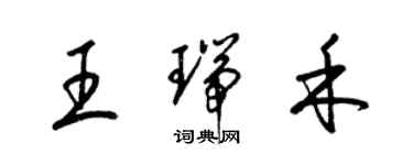 梁錦英王瑞禾草書個性簽名怎么寫