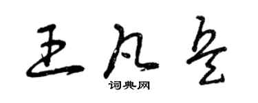 曾慶福王凡兵草書個性簽名怎么寫