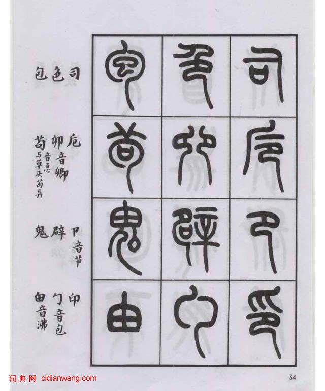 王福庵篆書《說文部目》