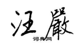 王正良汪嚴行書個性簽名怎么寫