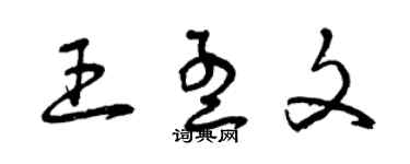曾慶福王孟文草書個性簽名怎么寫