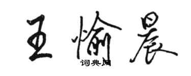 駱恆光王愉晨行書個性簽名怎么寫